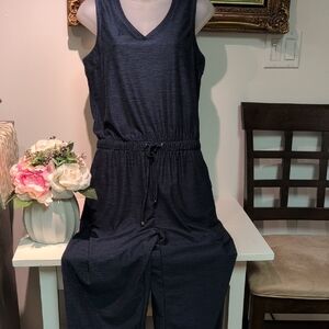 Chic Sleeveless Dark Blue Jumpsuit Excellent Condition. Soft And Comfy!!